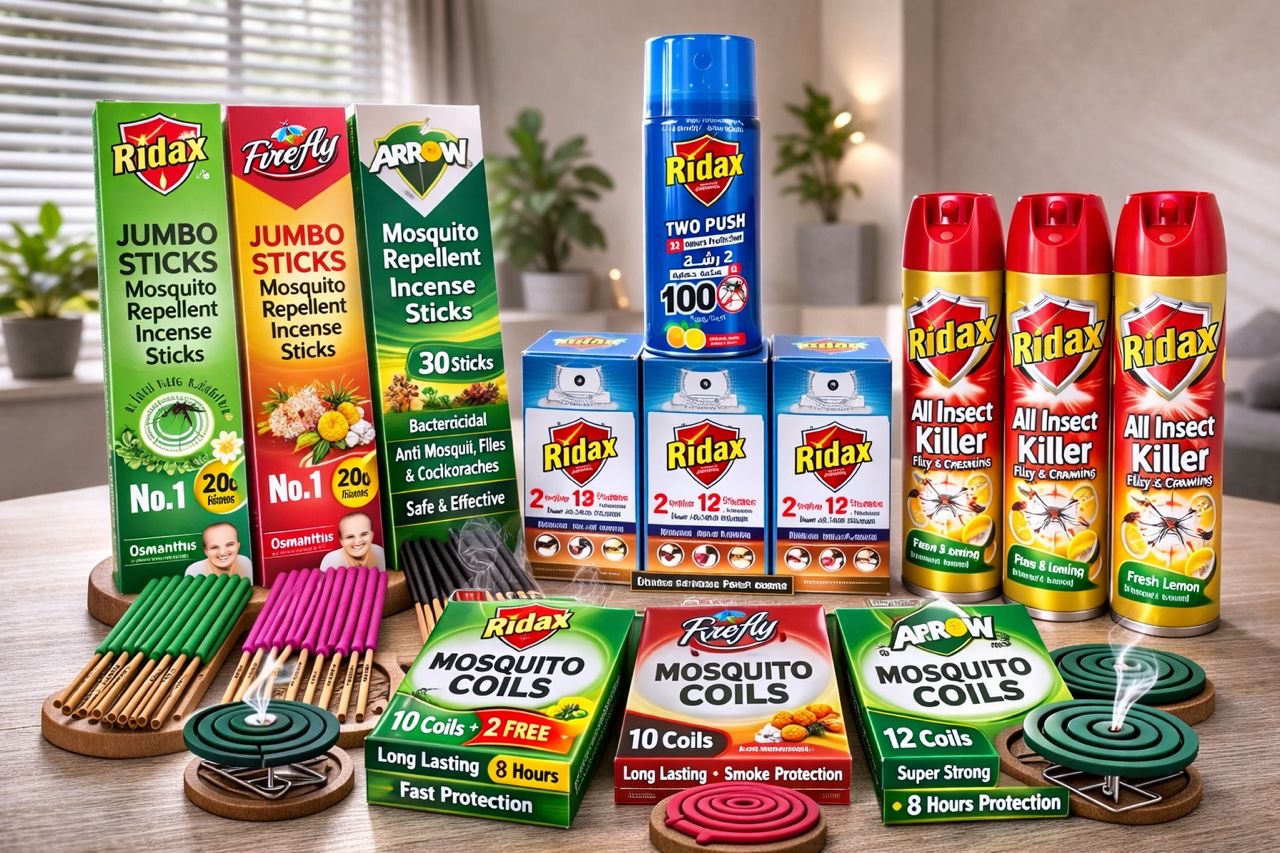 ARG Sparkles product range — insecticides, mosquito coils and cleaning supplies